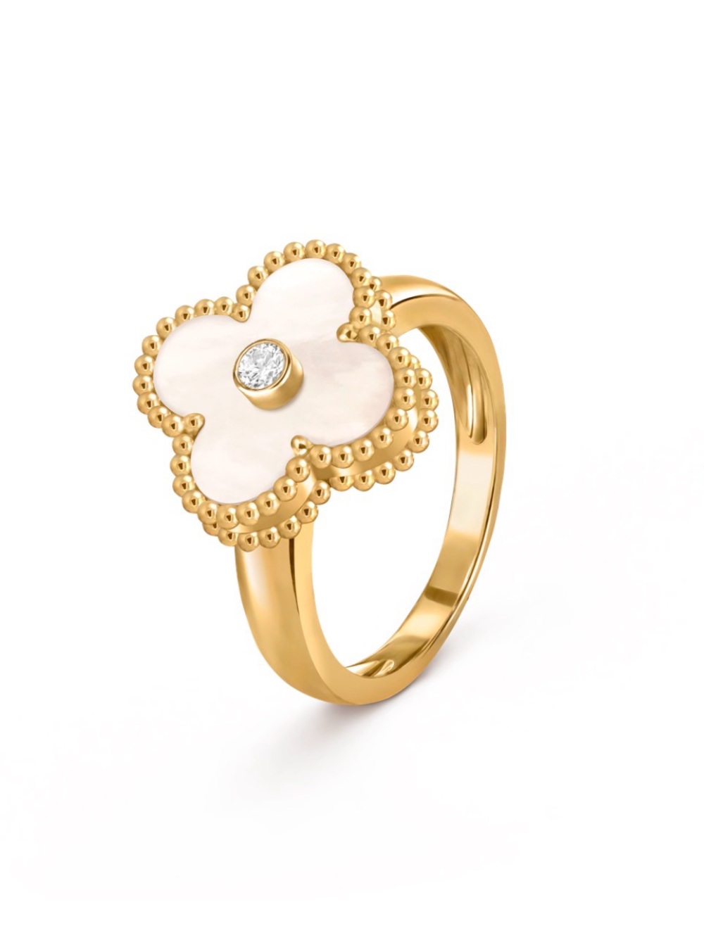 Gold and White Ring Bridal Rings